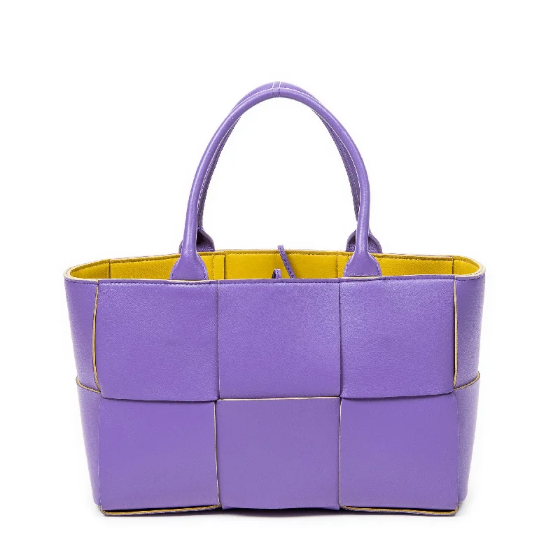 Women's Tote Bag with Magnetic Closure in Orange for Easy Access on the GoSmall Bicolor Arco Tote