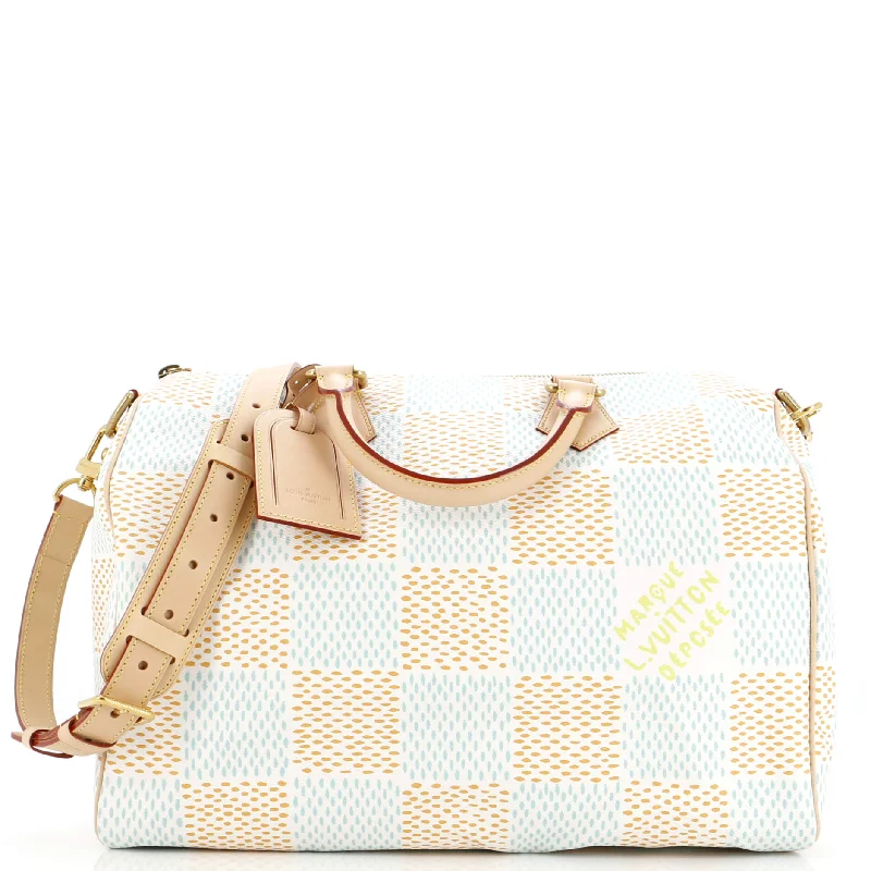 Embroidered Denim Shoulder Bag in Blue for a Vintage VibeSpeedy Bandouliere Bag Limited Edition Damier Heritage Canvas 40 Embroidered Denim Shoulder Bag in Blue for a Vintage VibeSpeedy Bandouliere Bag Limited Edition Damier Heritage Canvas 40