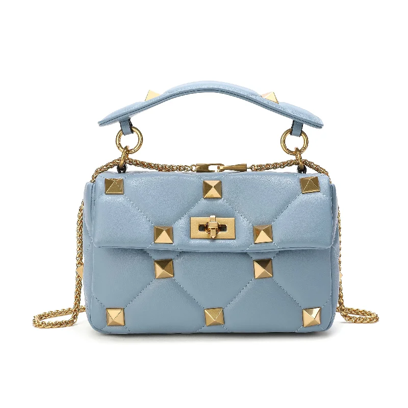 Embroidered Denim Shoulder Bag in Blue for a Vintage VibeTiffany & Fred Quilted and Studded Sheepskin Leather Shoulder Bag Embroidered Denim Shoulder Bag in Blue for a Vintage VibeTiffany & Fred Quilted and Studded Sheepskin Leather Shoulder Bag