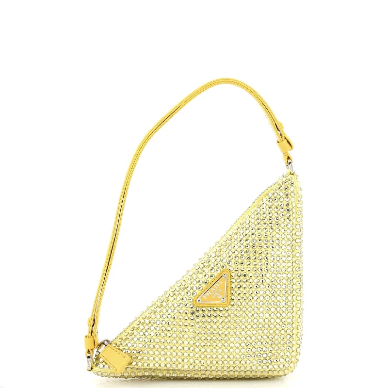 Pvc Shoulder Bag in Clear with Glitter for a Fun and Modern LookTriangle Top Handle Pouch Bag Crystal Embellished Satin Mini Pvc Shoulder Bag in Clear with Glitter for a Fun and Modern LookTriangle Top Handle Pouch Bag Crystal Embellished Satin Mini