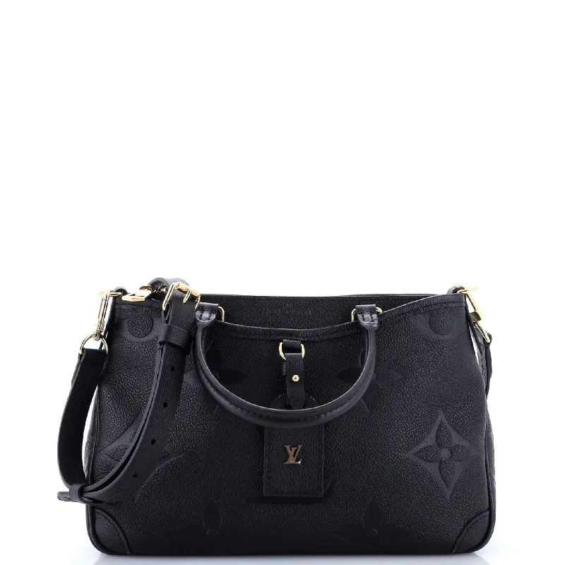 Women's Canvas Shoulder Bag in Navy with Striped Pattern for Beach TripsTrianon Handbag Monogram Empreinte Giant PM