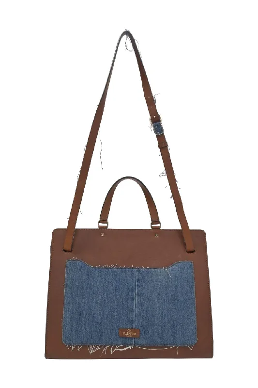 Women's Canvas Shoulder Bag in Navy with Striped Pattern for Beach Trips[WB6160] Valentino Garavani | Shopper