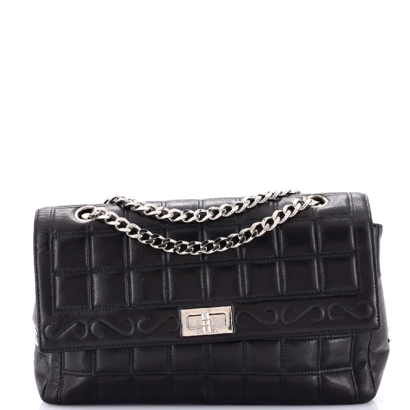 Shoulder Bag with Geometric Pattern in Multicolor for a Contemporary StyleVintage Chocolate Bar Mademoiselle Chain Flap Bag Quilted Leather Medium Shoulder Bag with Geometric Pattern in Multicolor for a Contemporary StyleVintage Chocolate Bar Mademoiselle Chain Flap Bag Quilted Leather Medium
