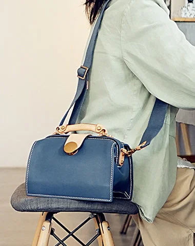 Canvas and Leather Combo Shoulder Bag in Tan for a Rustic LookVintage Womens Blue Leather Doctor Handbags Shoulder Purses Doctor Purse for Women Canvas and Leather Combo Shoulder Bag in Tan for a Rustic LookVintage Womens Blue Leather Doctor Handbags Shoulder Purses Doctor Purse for Women