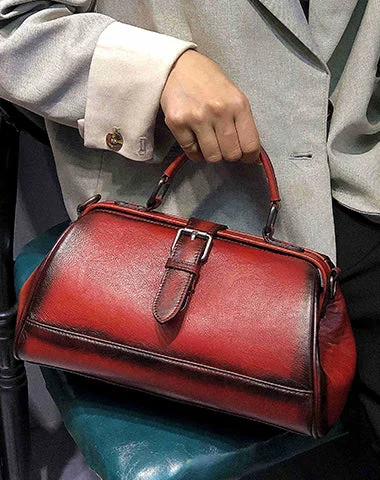 Women's Shoulder Bag with Zippered Pockets in Orange for SafetyVintage Womens Red Leather Doctor Handbag Purse Handmade Doctor Shoulder Bag for Women Women's Shoulder Bag with Zippered Pockets in Orange for SafetyVintage Womens Red Leather Doctor Handbag Purse Handmade Doctor Shoulder Bag for Women