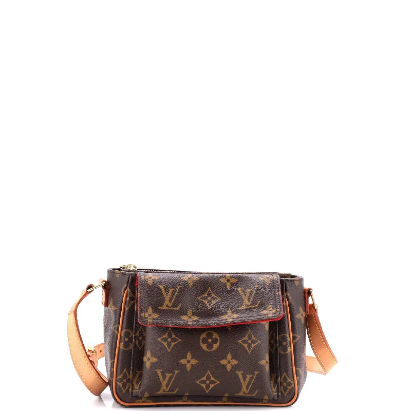 Shoulder Bag with Chain Strap in Silver for a Trendy AppearanceViva Cite Handbag Monogram Canvas PM Shoulder Bag with Chain Strap in Silver for a Trendy AppearanceViva Cite Handbag Monogram Canvas PM