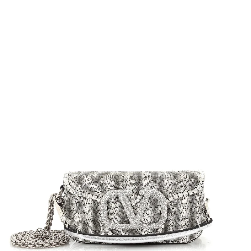Embroidered Denim Shoulder Bag in Blue for a Vintage VibeVLogo Loco Flap Shoulder Bag Embellished Leather Small Embroidered Denim Shoulder Bag in Blue for a Vintage VibeVLogo Loco Flap Shoulder Bag Embellished Leather Small