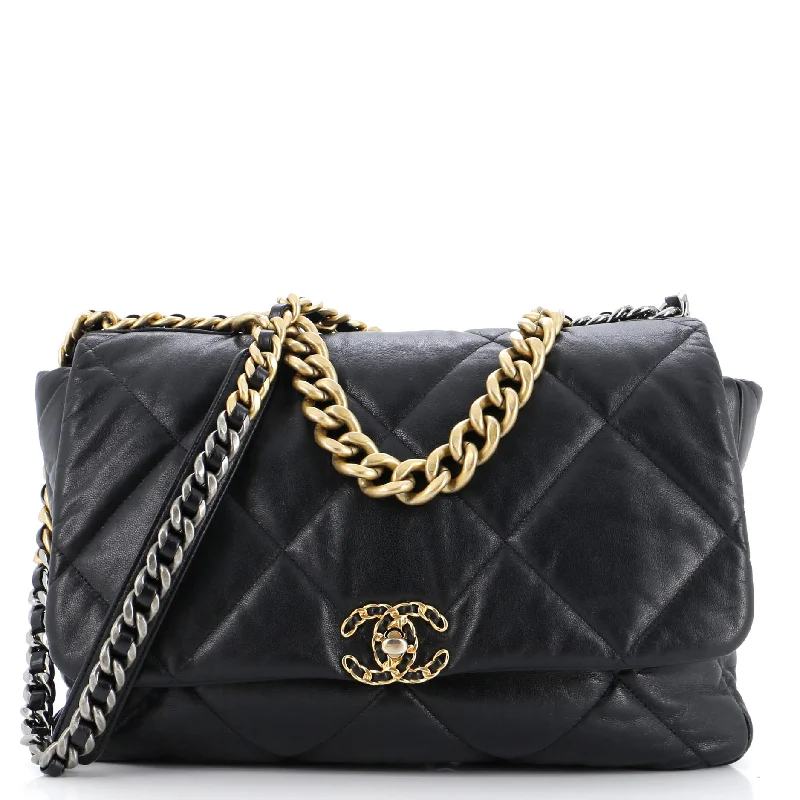 Women's Crossbody Bag with Chain Strap in Gold for a Glamorous Touch19 Flap Bag Quilted Leather Maxi