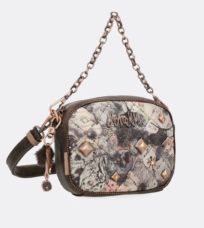 Metallic Crossbody Bag in Silver for New Year's Eve and Special CelebrationsDelightful oval shaped universe crossbody bag Metallic Crossbody Bag in Silver for New Year's Eve and Special CelebrationsDelightful oval shaped universe crossbody bag