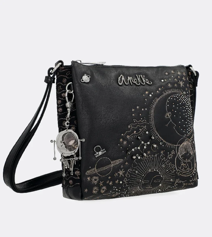 Leather - Trimmed Denim Crossbody Bag in Blue for a Vintage - Inspired LookPretty spirit crossbody bag with a chain strap Leather - Trimmed Denim Crossbody Bag in Blue for a Vintage - Inspired LookPretty spirit crossbody bag with a chain strap