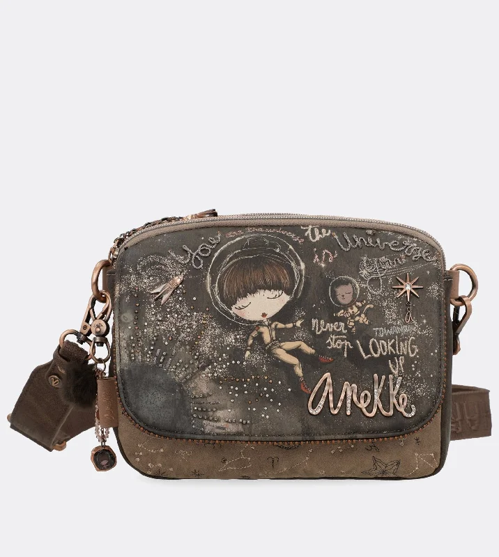 Women's Crossbody Bag with Zippered Pocket on the Back in Red for SecurityGorgeous little universe crossbody bag Women's Crossbody Bag with Zippered Pocket on the Back in Red for SecurityGorgeous little universe crossbody bag