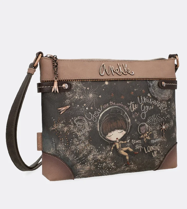 Hand - painted Canvas Crossbody Bag in Yellow for a Unique and Artistic LookPretty universe crossbody bag with a printed design Hand - painted Canvas Crossbody Bag in Yellow for a Unique and Artistic LookPretty universe crossbody bag with a printed design