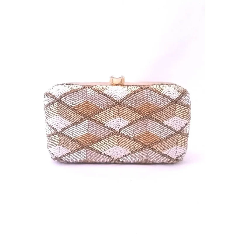 Mirrored Clutch in Silver for Futuristic - Themed GatheringsA Clutch Story Gold Patterned Clutches Mirrored Clutch in Silver for Futuristic - Themed GatheringsA Clutch Story Gold Patterned Clutches