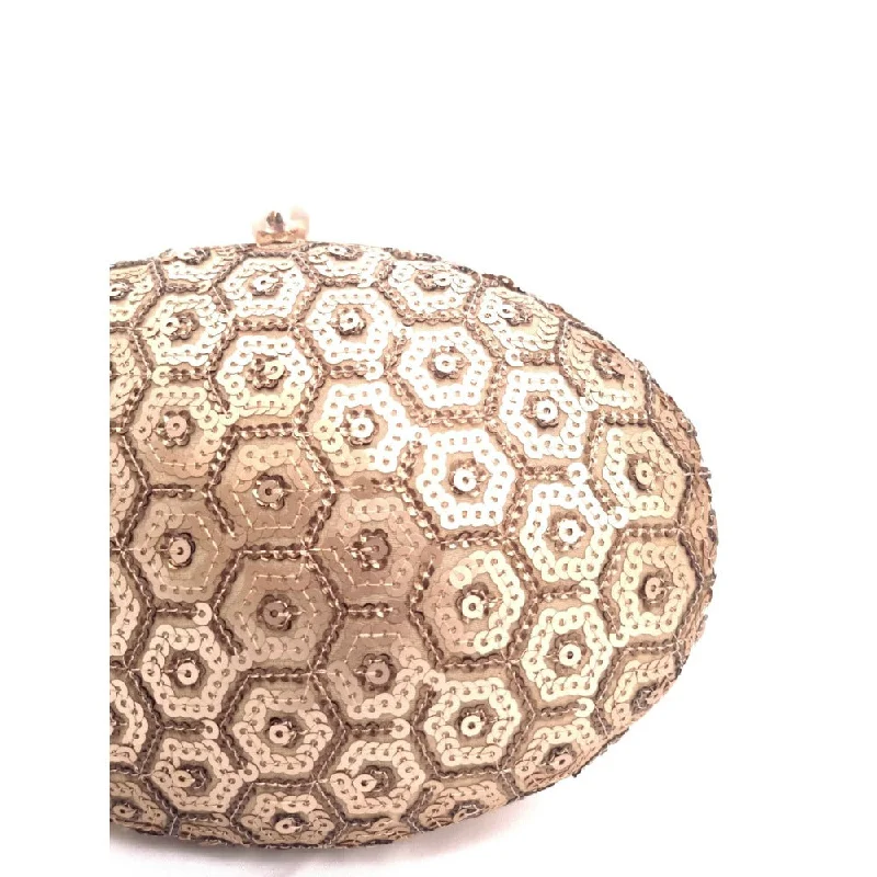 Lace - Trimmed Satin Clutch in Ivory for Garden WeddingsA Clutch Story Honeycomb Sequins Clutch Lace - Trimmed Satin Clutch in Ivory for Garden WeddingsA Clutch Story Honeycomb Sequins Clutch