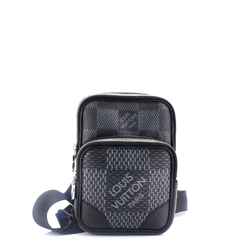 Straw Crossbody Bag in Natural Color for Beach Vacations and Summer DaysAmazone Sling Bag Limited Edition Damier Graphite 3D Straw Crossbody Bag in Natural Color for Beach Vacations and Summer DaysAmazone Sling Bag Limited Edition Damier Graphite 3D