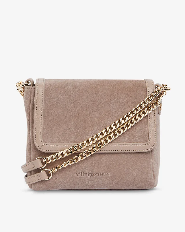 Floral - Printed Satin Clutch in Pink for Spring GalasAntonia Bag - Fawn