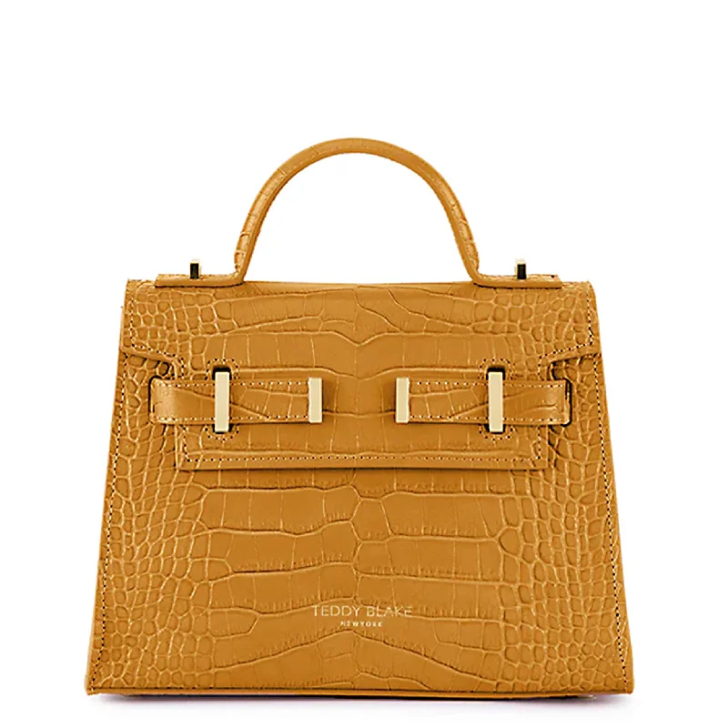 Women's Crossbody Bag with Chain Strap in Gold for a Glamorous TouchAva Croco  9"