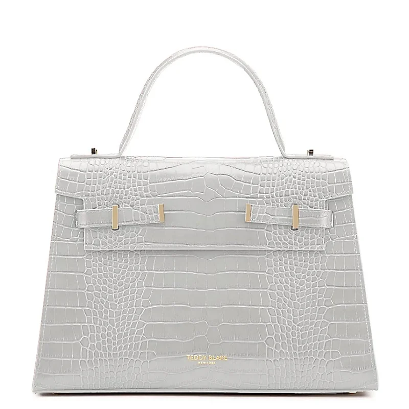Metallic Crossbody Bag in Silver for New Year's Eve and Special CelebrationsAva Croco  14"