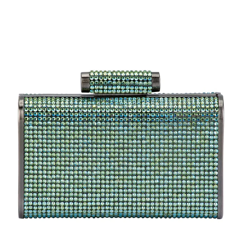 Suede Clutch with Tassel Details in Olive for Fall SoireesBAE Crystal Clutch