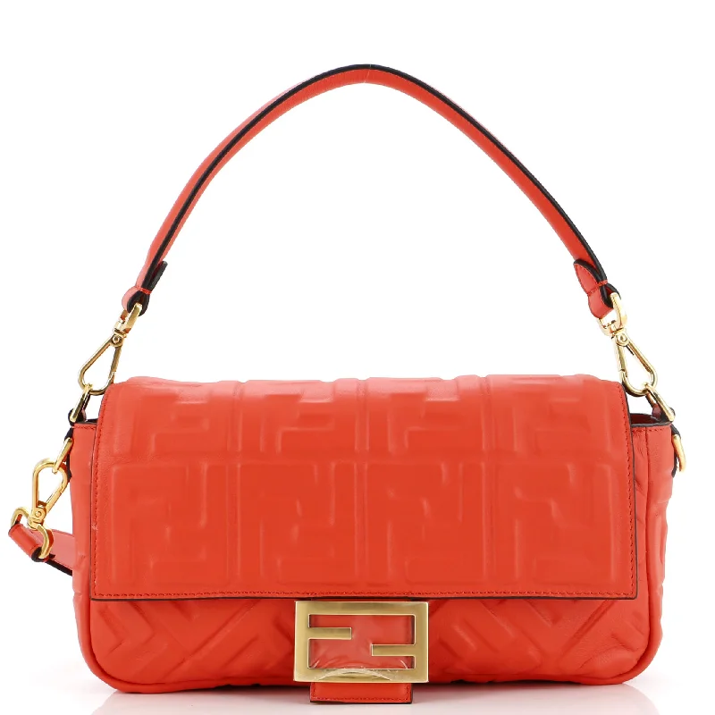 Plus - size Women's Crossbody Bag in Burgundy for Ample StorageBaguette NM Bag Zucca Embossed Leather Medium Plus - size Women's Crossbody Bag in Burgundy for Ample StorageBaguette NM Bag Zucca Embossed Leather Medium