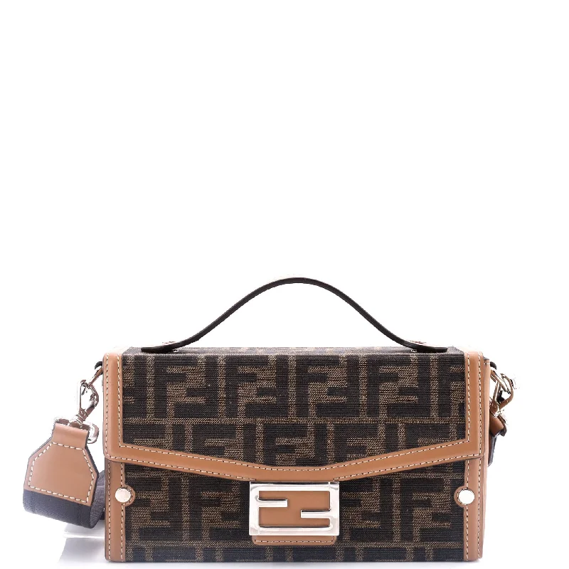Straw Crossbody Bag in Natural Color for Beach Vacations and Summer DaysBaguette Soft Trunk Bag Zucca Canvas and Leather Straw Crossbody Bag in Natural Color for Beach Vacations and Summer DaysBaguette Soft Trunk Bag Zucca Canvas and Leather