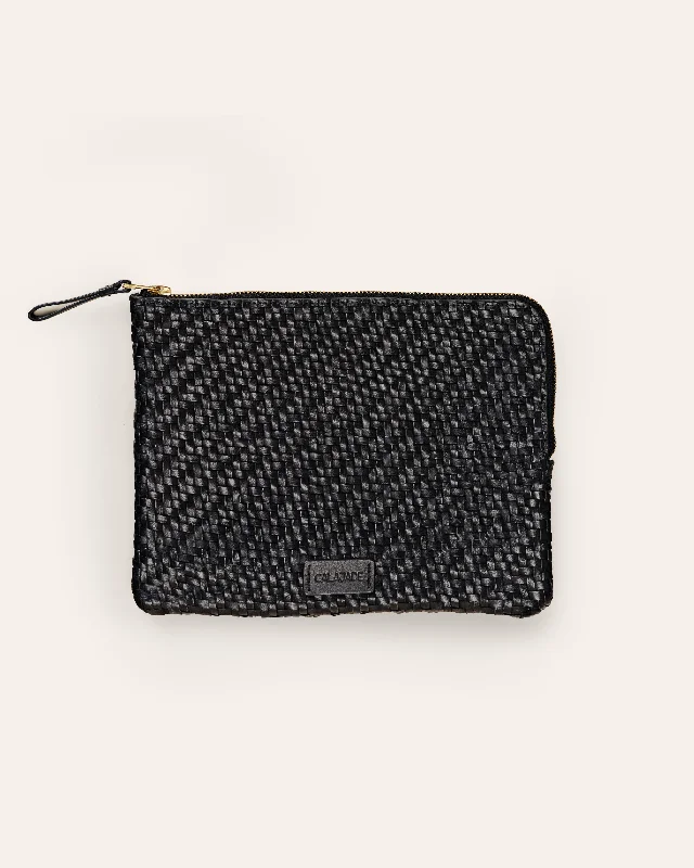 Large Sequin Clutch in Gold for Red - Carpet EventsBATU S Black Twill Pouch