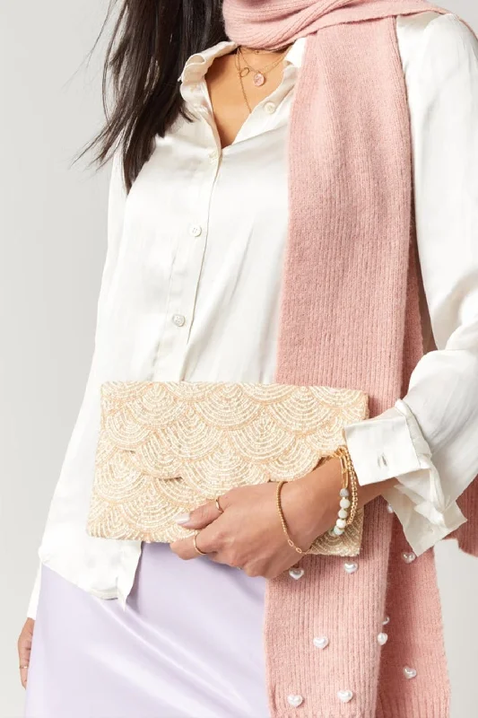 Women's Metallic Leather Clutch in Rose Gold for Valentine's DateBGAIN30 Zoya Beaded Clutch Women's Metallic Leather Clutch in Rose Gold for Valentine's DateBGAIN30 Zoya Beaded Clutch