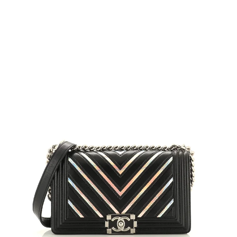 Women's Crossbody Bag with Adjustable Strap in Orange for Customizable ComfortBoy Flap Bag Chevron Lambskin with Holographic PVC Old Medium