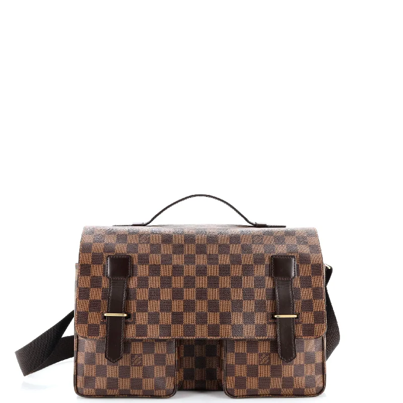 Large Faux Leather Crossbody Bag in Brown with Tassel Details for Casual TravelBroadway Bag Damier Large Faux Leather Crossbody Bag in Brown with Tassel Details for Casual TravelBroadway Bag Damier