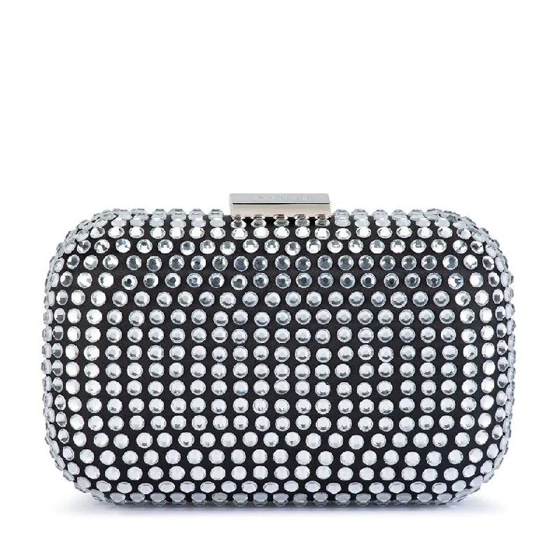 Women's Embroidered Silk Evening Bag in Navy for WeddingsCAYDENCE Hotfix Clutch