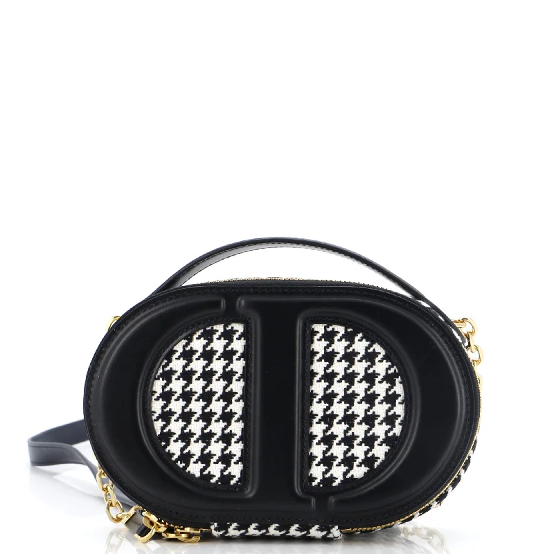 Women's Mini Crossbody Bag in Pink Velvet with Rhinestone Accents for Girls' Nights OutCD Signature Oval Camera Bag Houndstooth Canvas and Leather Women's Mini Crossbody Bag in Pink Velvet with Rhinestone Accents for Girls' Nights OutCD Signature Oval Camera Bag Houndstooth Canvas and Leather