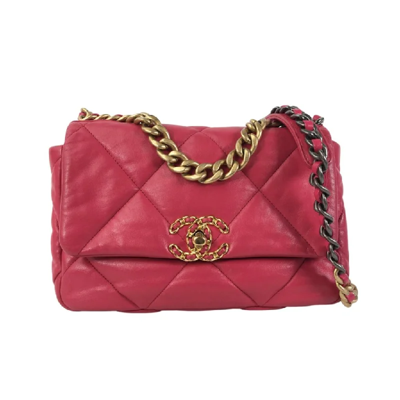 Medium - sized Canvas Crossbody Bag in Beige with Floral Print for Spring OutingsChanel 19 Flap Small Pink Lambskin Medium - sized Canvas Crossbody Bag in Beige with Floral Print for Spring OutingsChanel 19 Flap Small Pink Lambskin