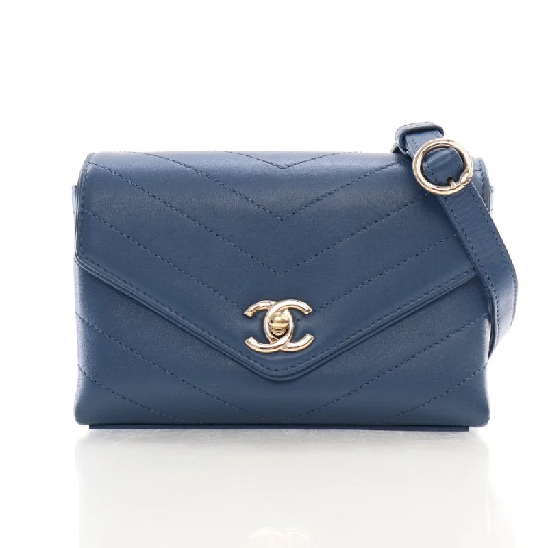 Women's Crossbody Bag with Zippered Pocket on the Back in Red for SecurityChanel Chevron Stitched Coco Waist Bag Blue Calfskin Women's Crossbody Bag with Zippered Pocket on the Back in Red for SecurityChanel Chevron Stitched Coco Waist Bag Blue Calfskin