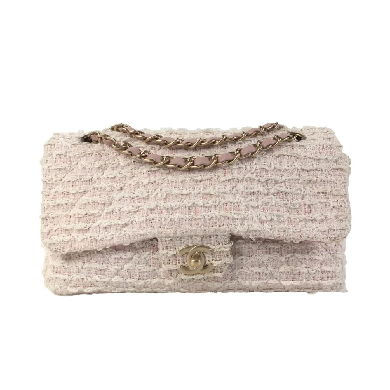 Metallic Crossbody Bag in Silver for New Year's Eve and Special CelebrationsChanel Classic Flap Medium Pink Tweed