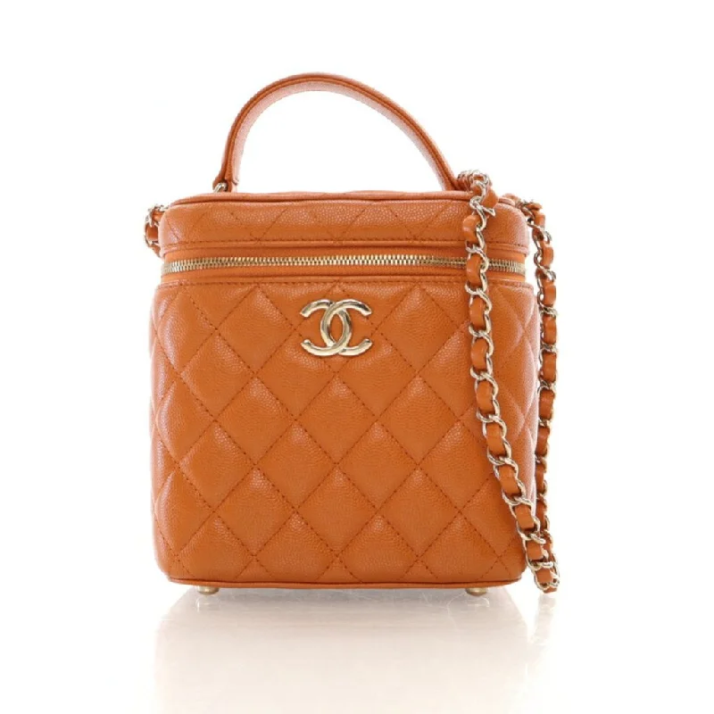 Women's Small Leather Crossbody Bag in Black with Gold Hardware for Evening PartiesChanel Vanity Case Top Handle Orange Caviar Women's Small Leather Crossbody Bag in Black with Gold Hardware for Evening PartiesChanel Vanity Case Top Handle Orange Caviar