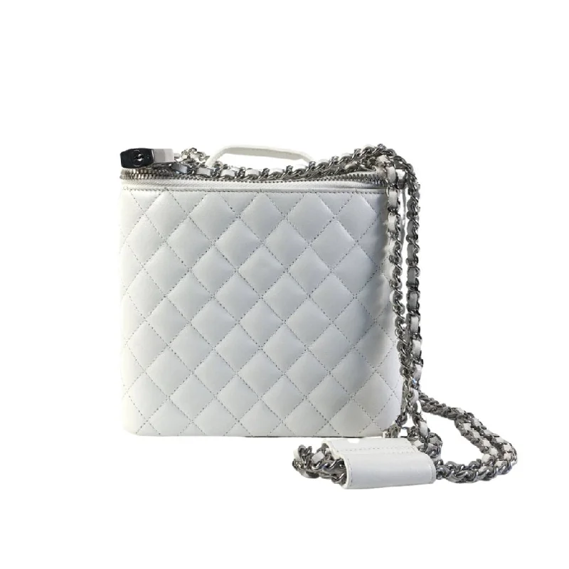 Women's Crossbody Bag with Adjustable Strap in Orange for Customizable ComfortChanel Vanity Top Handle White Lambskin Women's Crossbody Bag with Adjustable Strap in Orange for Customizable ComfortChanel Vanity Top Handle White Lambskin