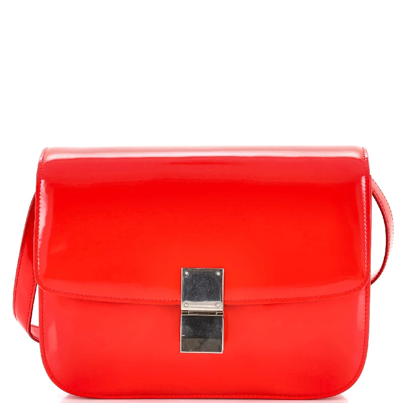Leather - Trimmed Denim Crossbody Bag in Blue for a Vintage - Inspired LookClassic Box Bag Spazzolato Calfskin Medium Leather - Trimmed Denim Crossbody Bag in Blue for a Vintage - Inspired LookClassic Box Bag Spazzolato Calfskin Medium