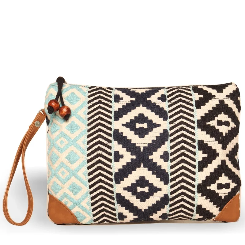 Women's Lizard - Print Clutch in Brown for a Chic Look"Black White & Green Dhurry Make Up Pouch/Kit Small Size" Women's Lizard - Print Clutch in Brown for a Chic Look"Black White & Green Dhurry Make Up Pouch/Kit Small Size"