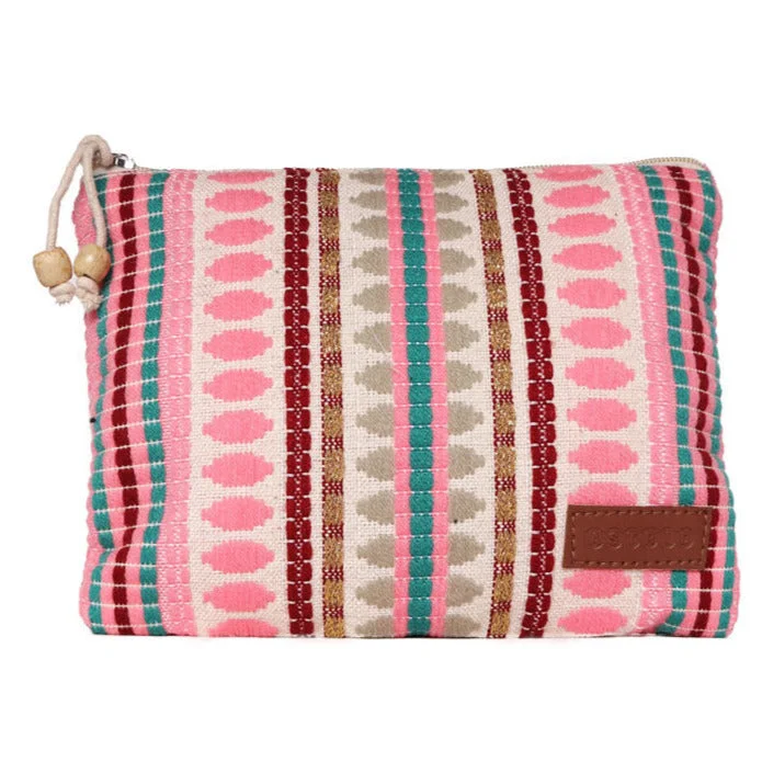 Geometric - Patterned PVC Evening Bag in Multicolor for Trendy Nights OutMulti Colour Striped Woven Makeup/Travel Pouch With Tassels Geometric - Patterned PVC Evening Bag in Multicolor for Trendy Nights OutMulti Colour Striped Woven Makeup/Travel Pouch With Tassels