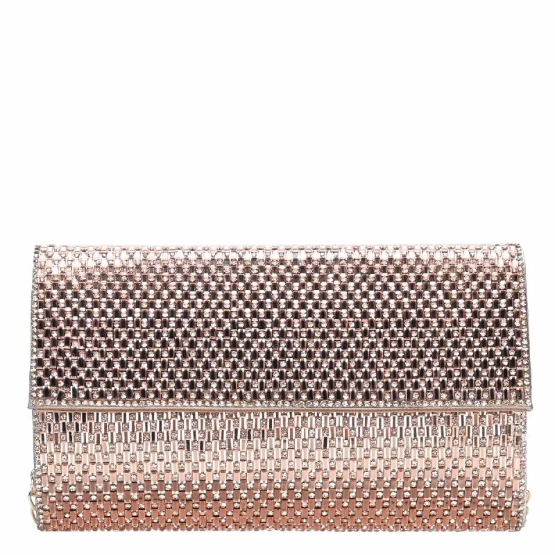 Women's Monogrammed Leather Clutch in Tan for Personalized StyleCLR88219 Amy Mosaic Mirror Party Clutch