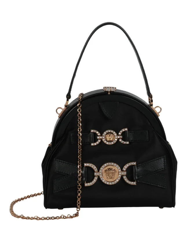 Large Faux Leather Crossbody Bag in Brown with Tassel Details for Casual TravelCrystal Medusa '95 Satin Handbag Large Faux Leather Crossbody Bag in Brown with Tassel Details for Casual TravelCrystal Medusa '95 Satin Handbag
