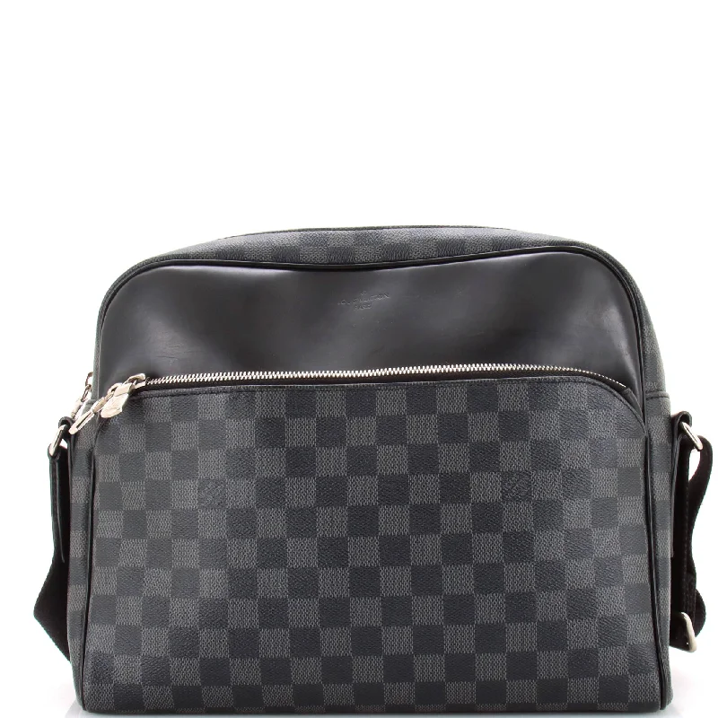 Women's Crossbody Bag with Magnetic Closure in White for Quick AccessDayton Reporter Bag Damier Graphite PM Women's Crossbody Bag with Magnetic Closure in White for Quick AccessDayton Reporter Bag Damier Graphite PM
