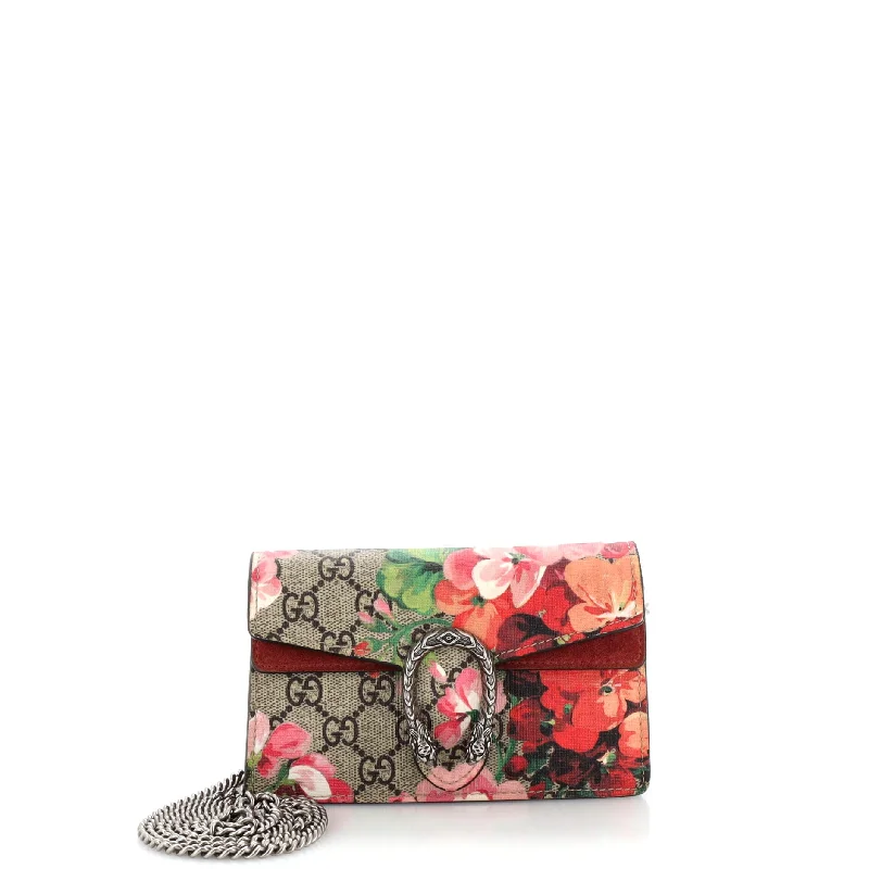 Women's Crossbody Bag with RFID - Blocking Pocket in Black for Safe TravelDionysus Bag Blooms Print GG Coated Canvas Super Mini Women's Crossbody Bag with RFID - Blocking Pocket in Black for Safe TravelDionysus Bag Blooms Print GG Coated Canvas Super Mini