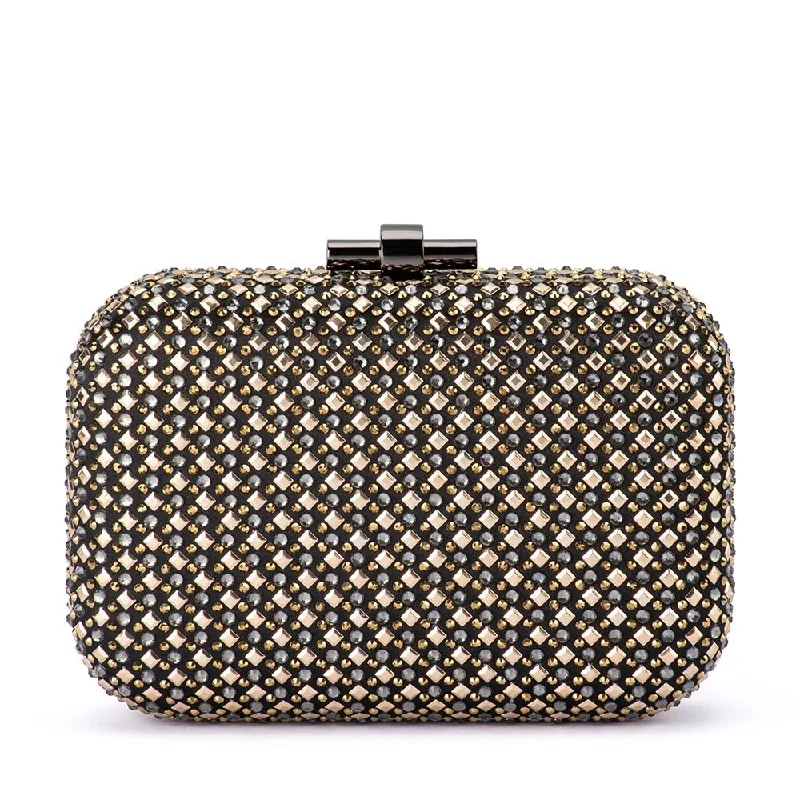 Lace - Trimmed Satin Clutch in Ivory for Garden WeddingsELLEN Hotfix Clutch