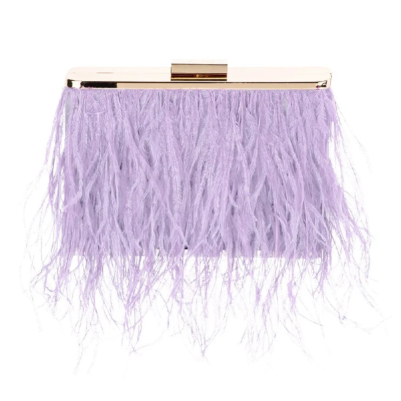 Geometric - Patterned PVC Evening Bag in Multicolor for Trendy Nights OutESTELLE Feather  Clutch
