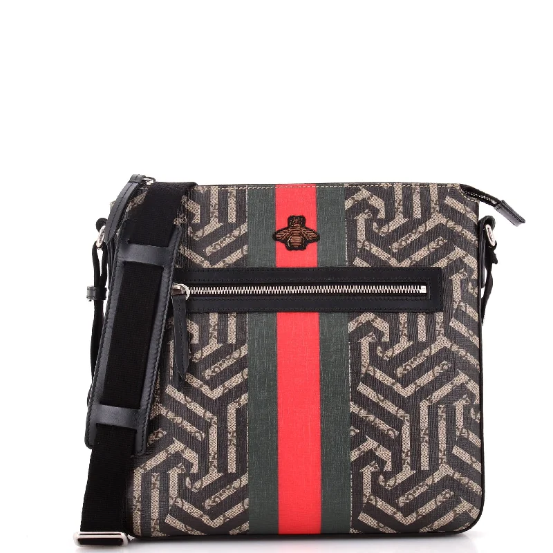 Hand - painted Canvas Crossbody Bag in Yellow for a Unique and Artistic LookFront Zip Messenger Caleido GG Coated Canvas Medium Hand - painted Canvas Crossbody Bag in Yellow for a Unique and Artistic LookFront Zip Messenger Caleido GG Coated Canvas Medium