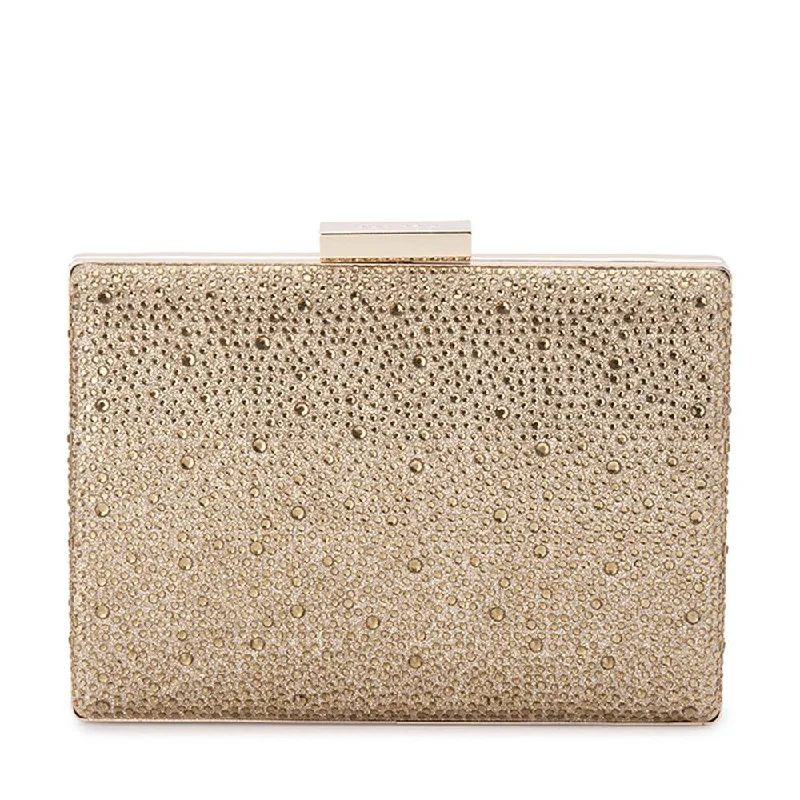 Large Sequin Clutch in Gold for Red - Carpet EventsGABBY Metallic Hotfix Clutch