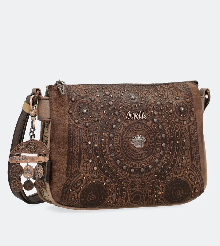 Embroidered Silk Crossbody Bag in Purple for Formal Events and WeddingsIxchel Crossbody bag with a back zip