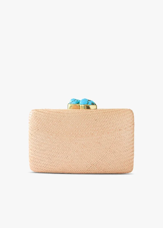 Suede Clutch with Tassel Details in Olive for Fall SoireesJen clutch with turquoise stone