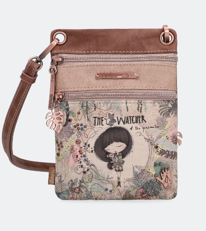 Women's Crossbody Bag with RFID - Blocking Pocket in Black for Safe TravelJungle mini double compartment crossbody bag Women's Crossbody Bag with RFID - Blocking Pocket in Black for Safe TravelJungle mini double compartment crossbody bag